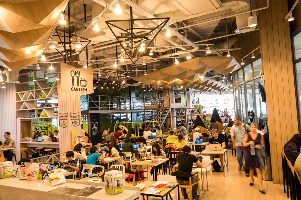 A cafeteria in Coworking space