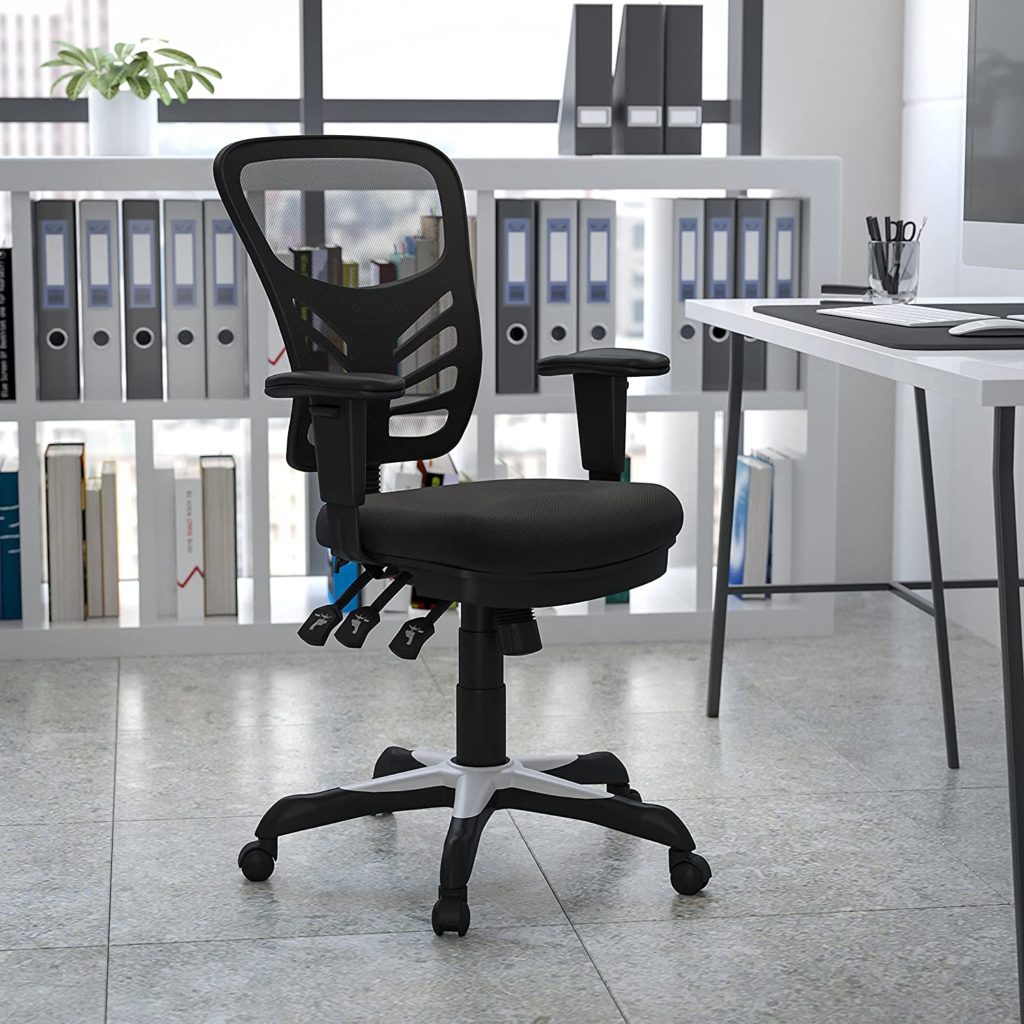 Flash Furniture Mid-Back Black Mesh Multifunction Executive Chair