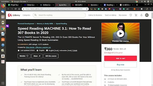 Become a Speed Reading Machine (Udemy) 