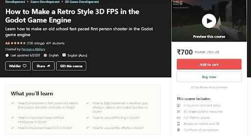 4. How to Make a Retro Style 3D FPS in the Godot Game Engine ( Udemy )