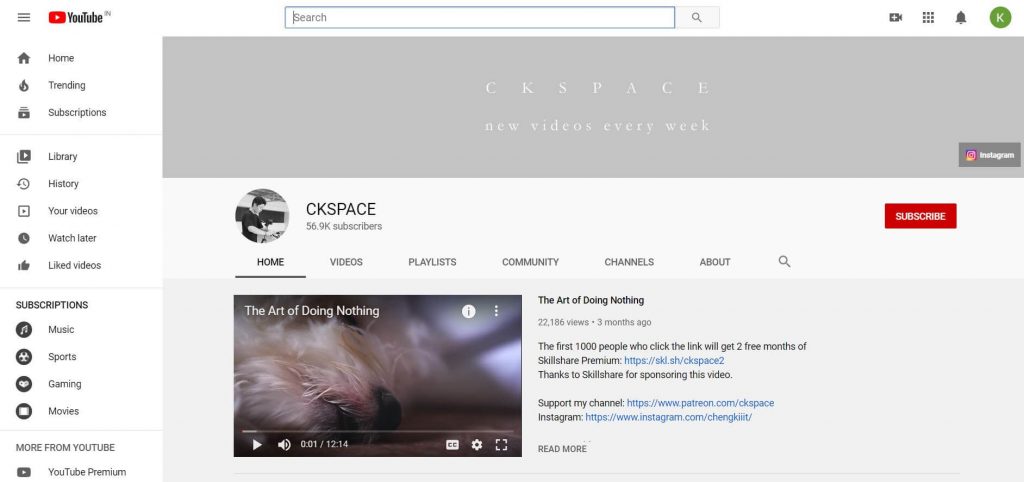 CK Space YouTube Channel