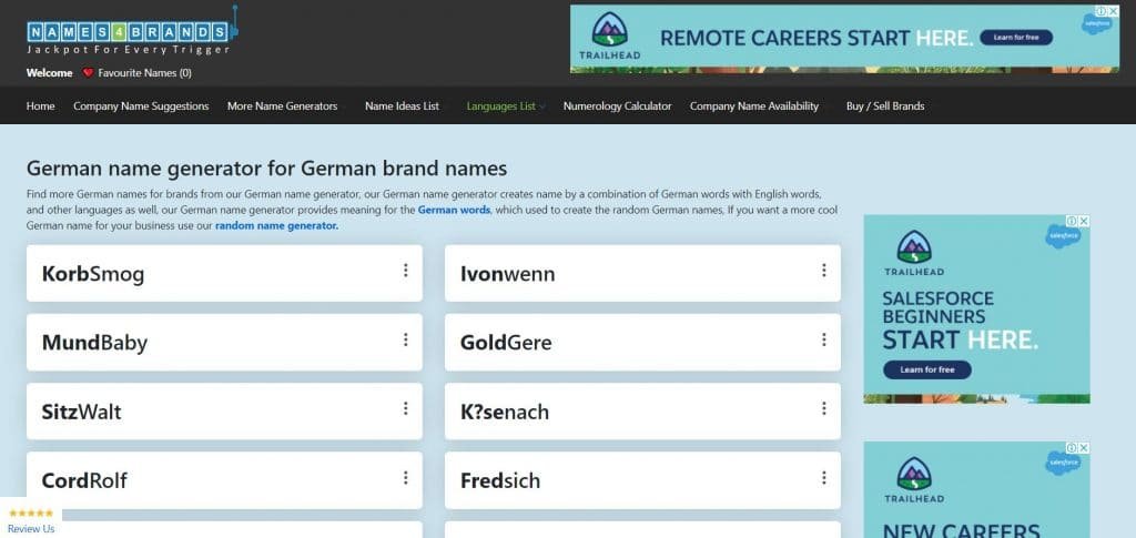 Names4 Brands German Name Generator