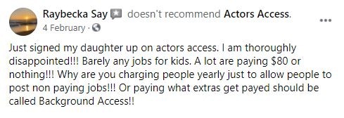 Actors Access Negative Review