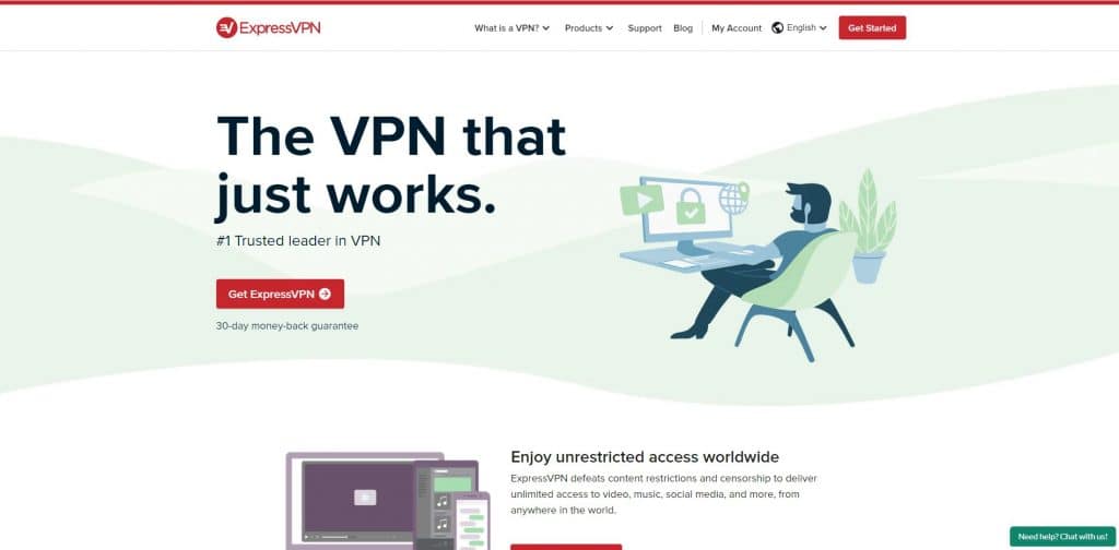 ExpressVPN homepage