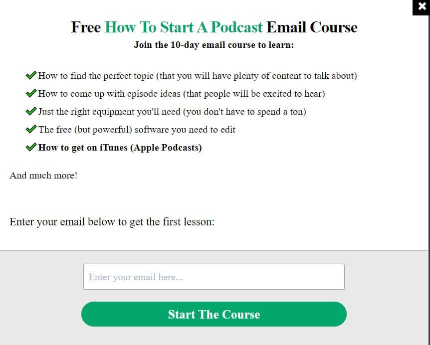 Free How To Start A Podcast Email Course