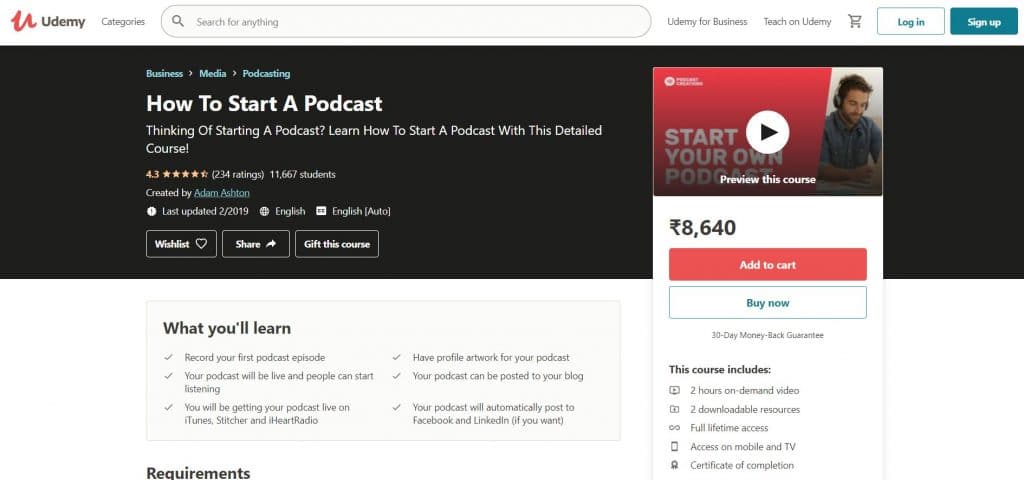 How To Start A Podcast (Udemy) 