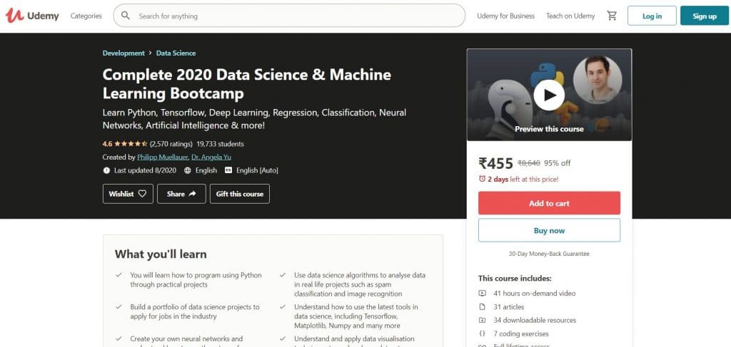 Complete 2022 Data Science & Machine Learning Bootcamp