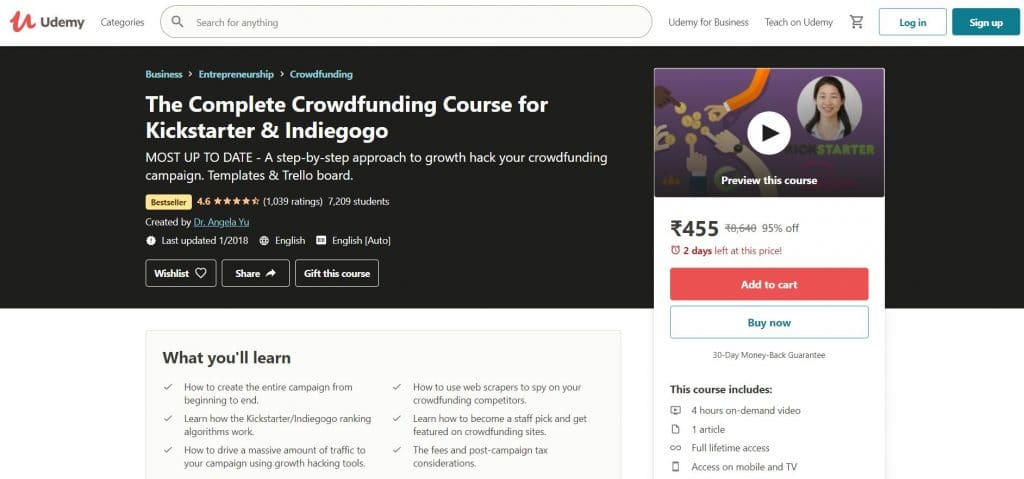 The Complete Crowdfunding Course for Kickstarter & Indiegogo Course