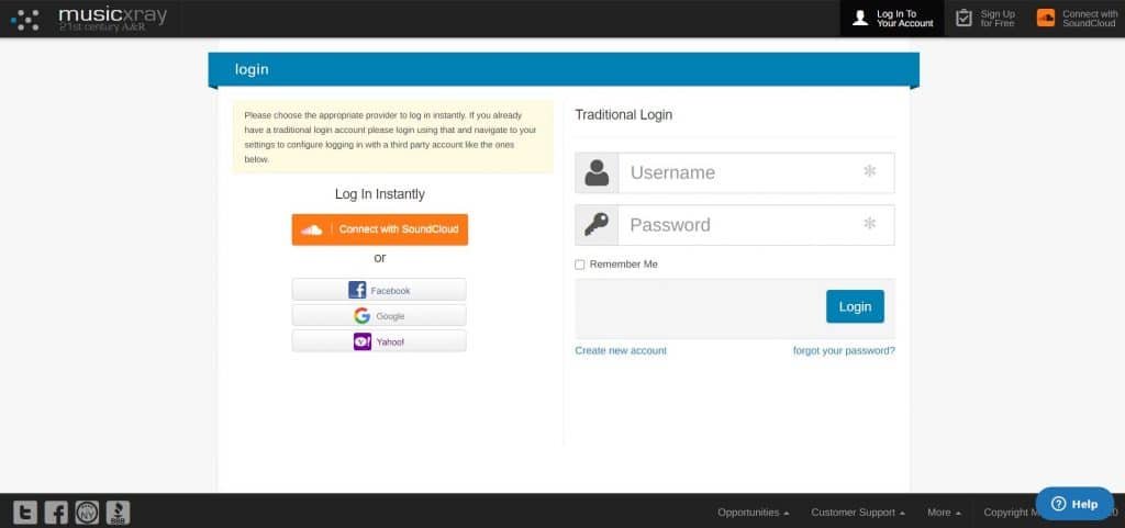 MusicXray Login