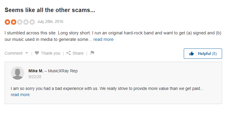 MUSICXRAY SITEJABBER REVIEWS