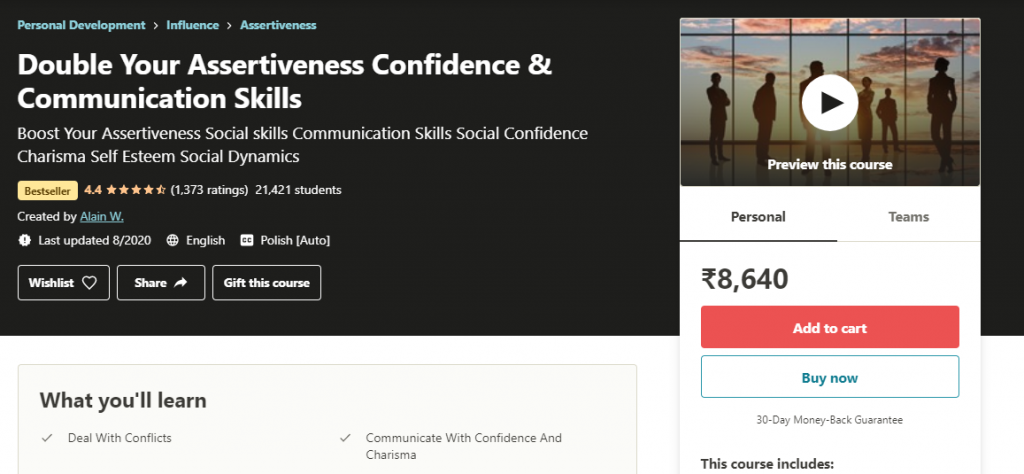 Double Your Assertiveness Confidence & Communication Skills Course