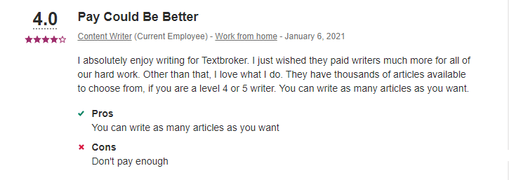 Textbroker Positive Review