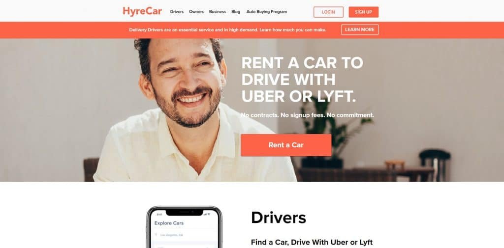 HyreCar Homepage