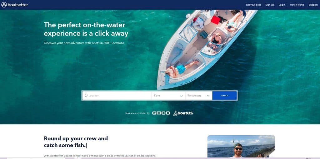 Boatsetter homepage