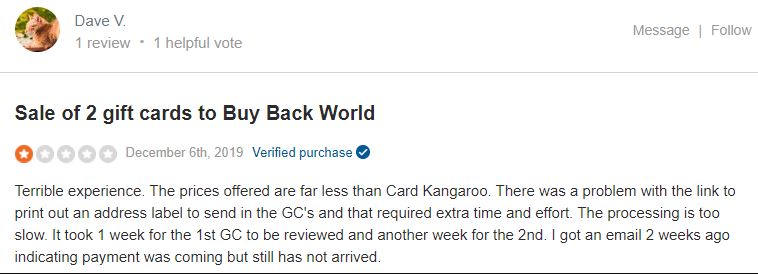 BuyBackWorld  Negative Review
