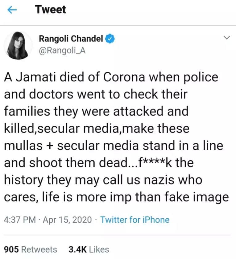 Rangoli Chandel Tweet 5