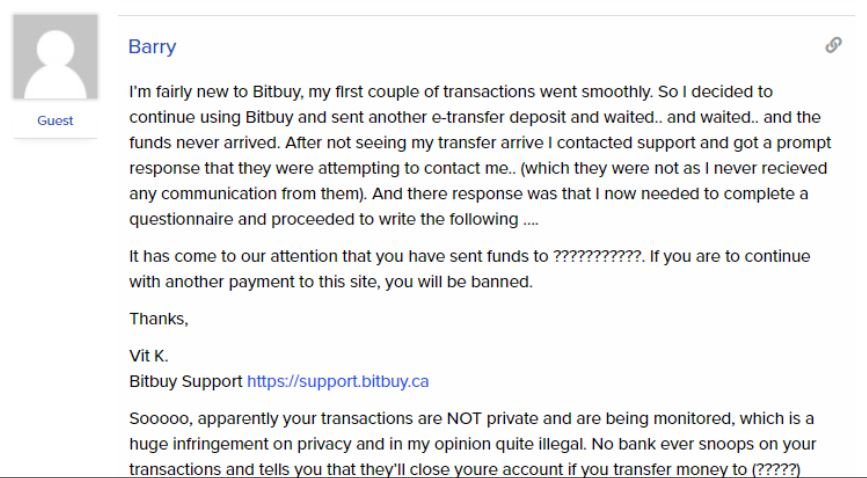 BitBuy Negative review