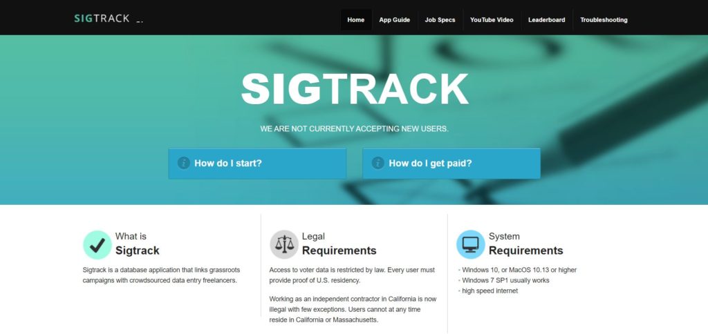 Sigtrack Homepage