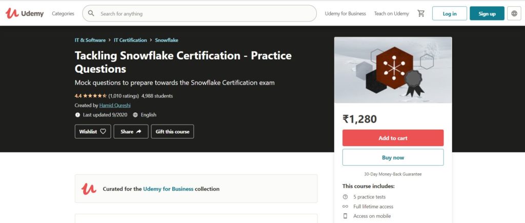Tackling Snowflake Certification - Practice Questions Course 