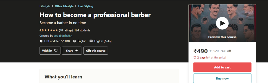 How to become a professional barber course