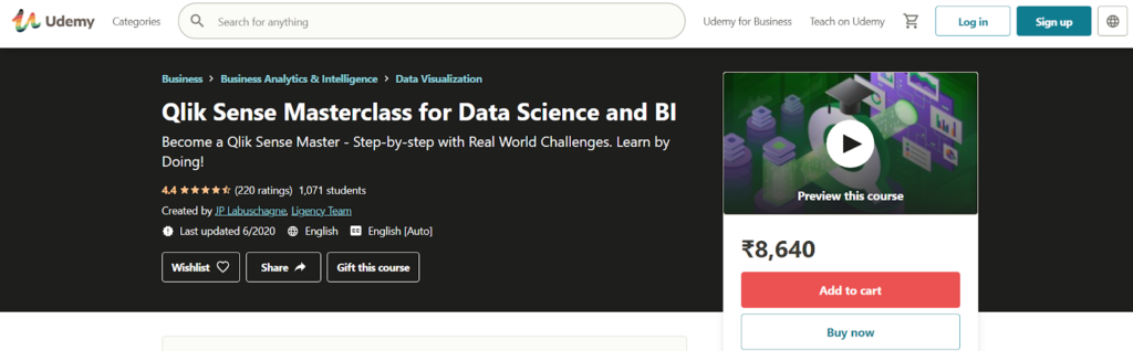 QlikSense Masterclass for Data Science and BI Course