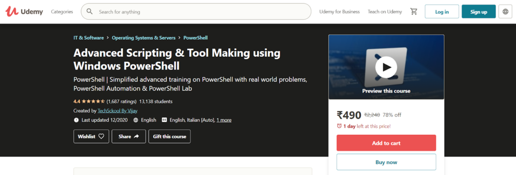 Advanced Scripting & Tool Making using Windows PowerShell Course