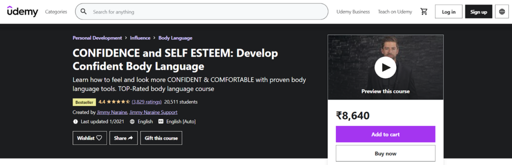 CONFIDENCE and SELF ESTEEM: Develop Confident Body Language Course