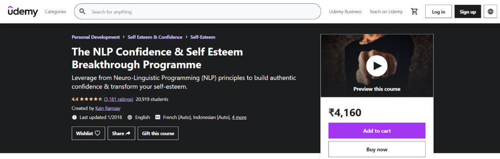 The NLP Confidence & Self Esteem Breakthrough Programme Course