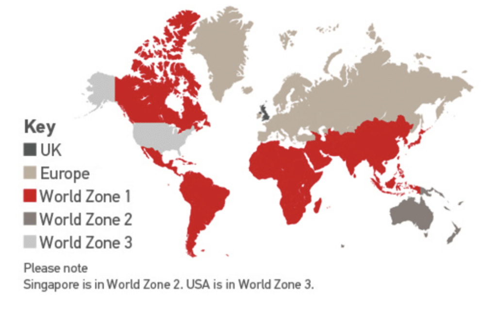 World Zone Countries