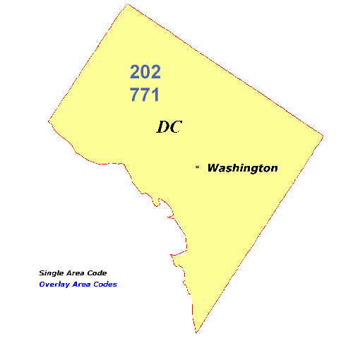 202 Area Code Map 