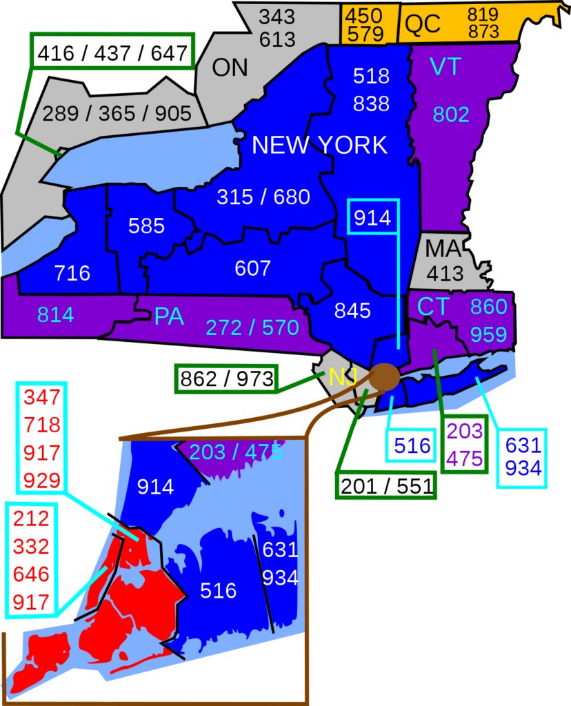Area Code 917 Location Map 