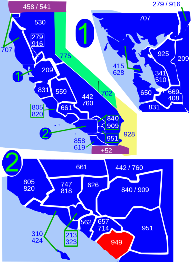 Area code 323 Map