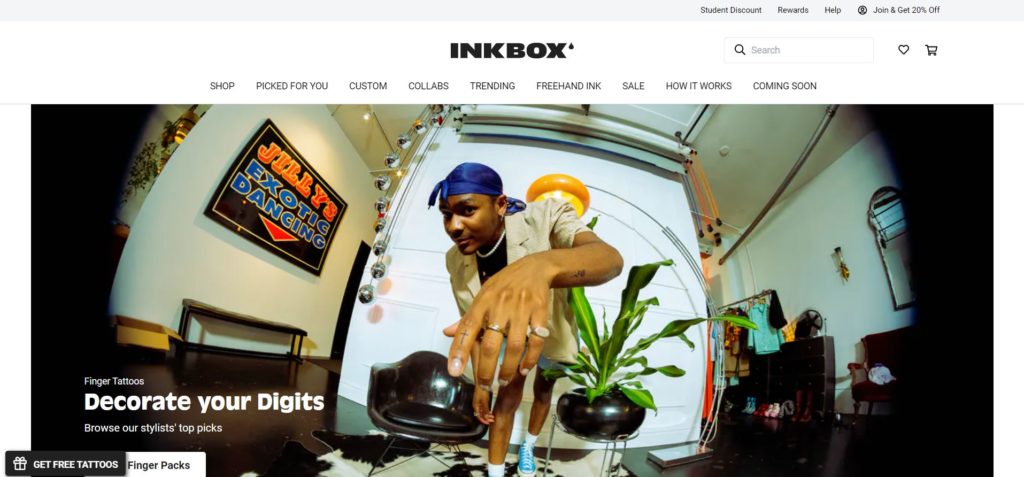 Inkbox homepage