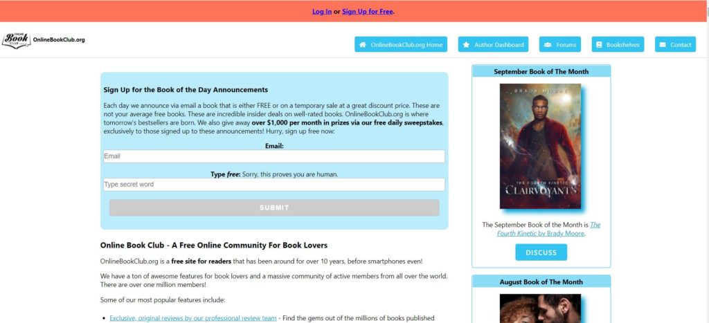 OnlineBookClub Homepage