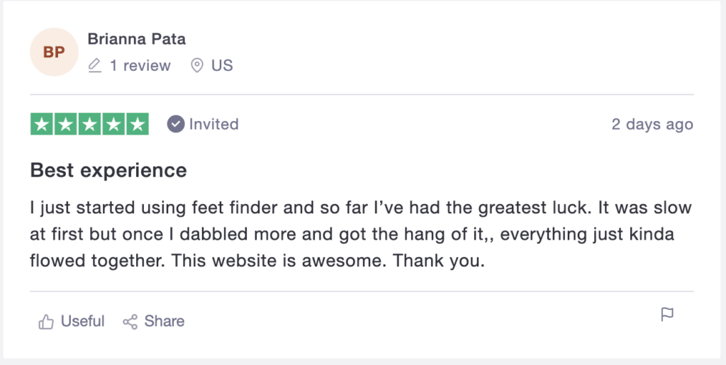Feetfinder Positive Review