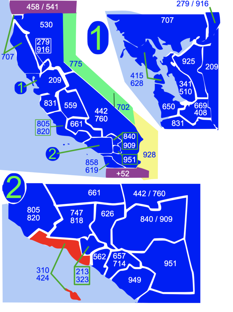 Area code 310 Map