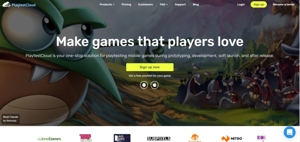 PlaytestCloud Homepage