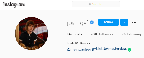 Josh Kiszka Instagram