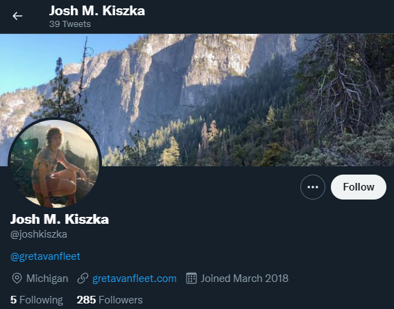 Josh Kiszka Twitter