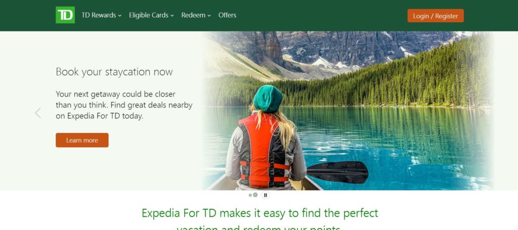 Expedia for TD Homepage