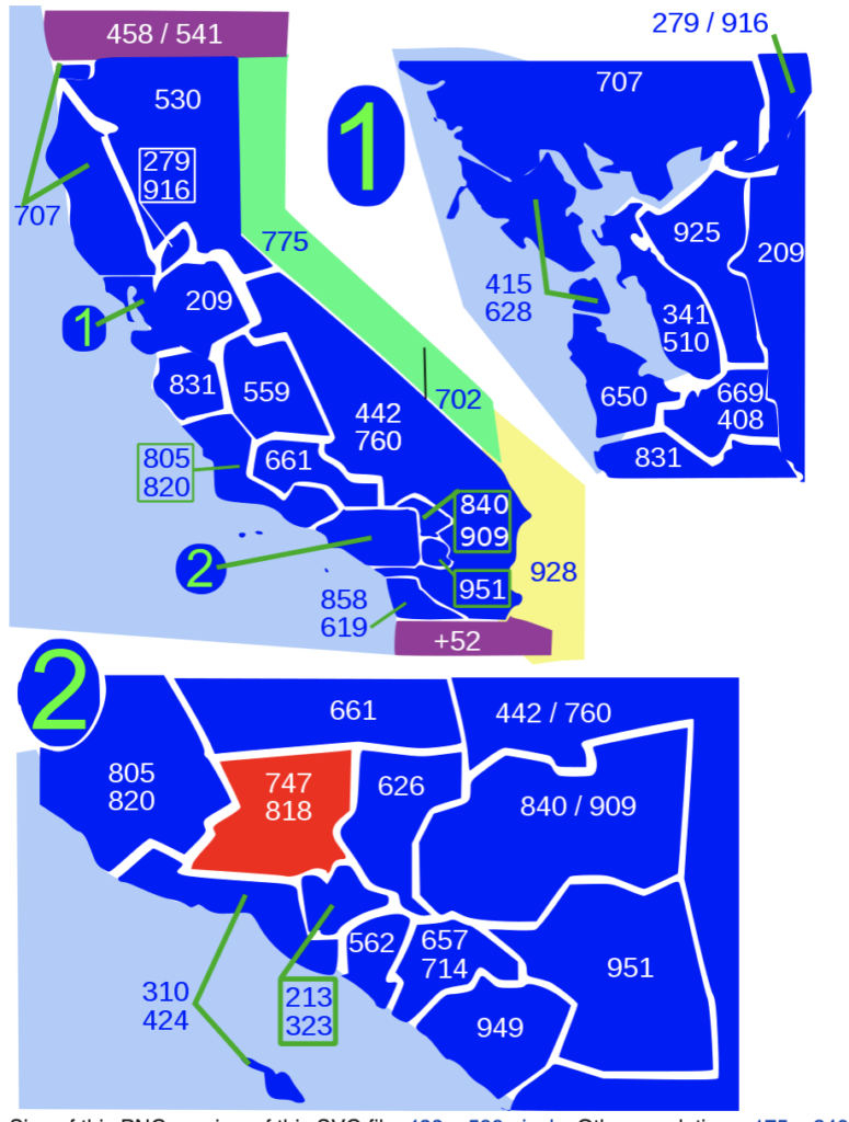 Area Code 818 Map 