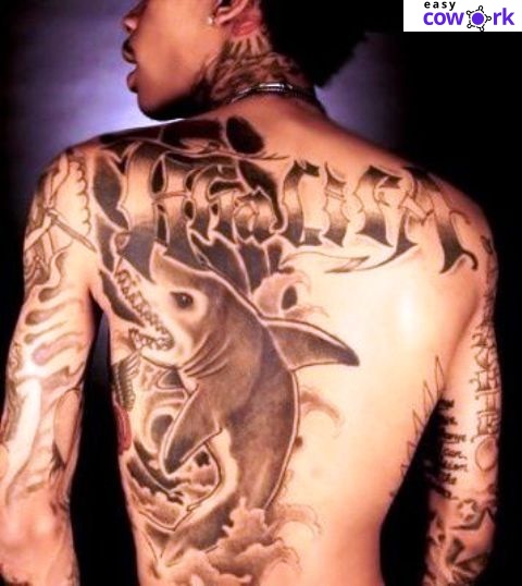 Wiz Khalifa Back Tattoo