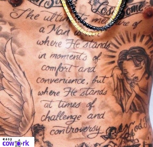 Wiz Khalifa Stomach Tattoo