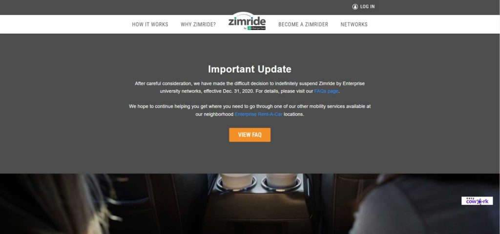 Zimride homepage