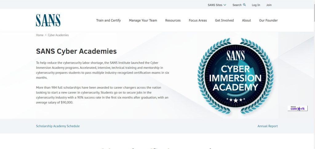 SANS CyberTalent Immersion Academy