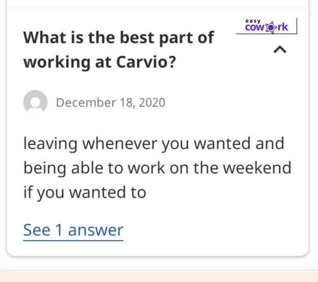 carvio employee review
