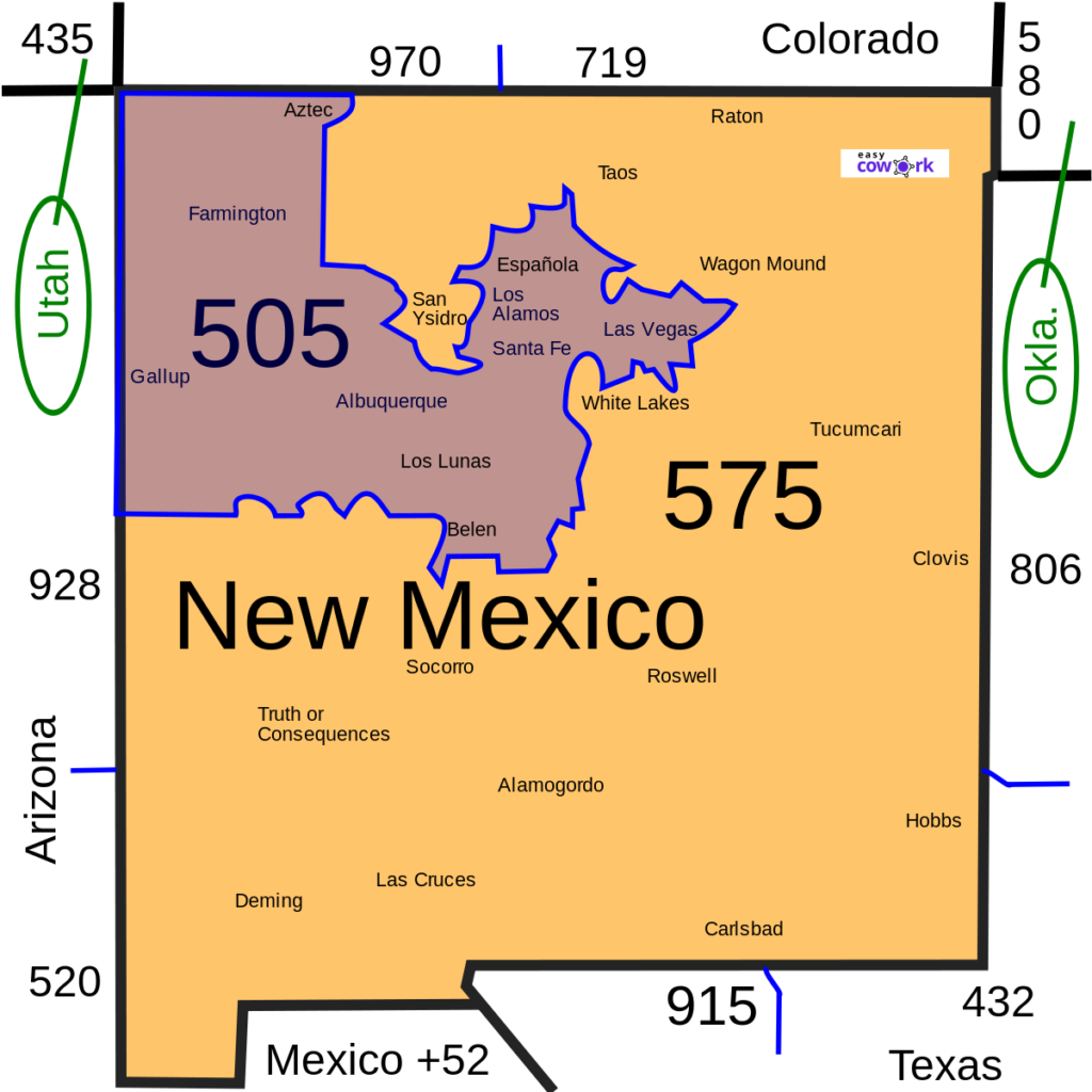 505 Area Code Map
