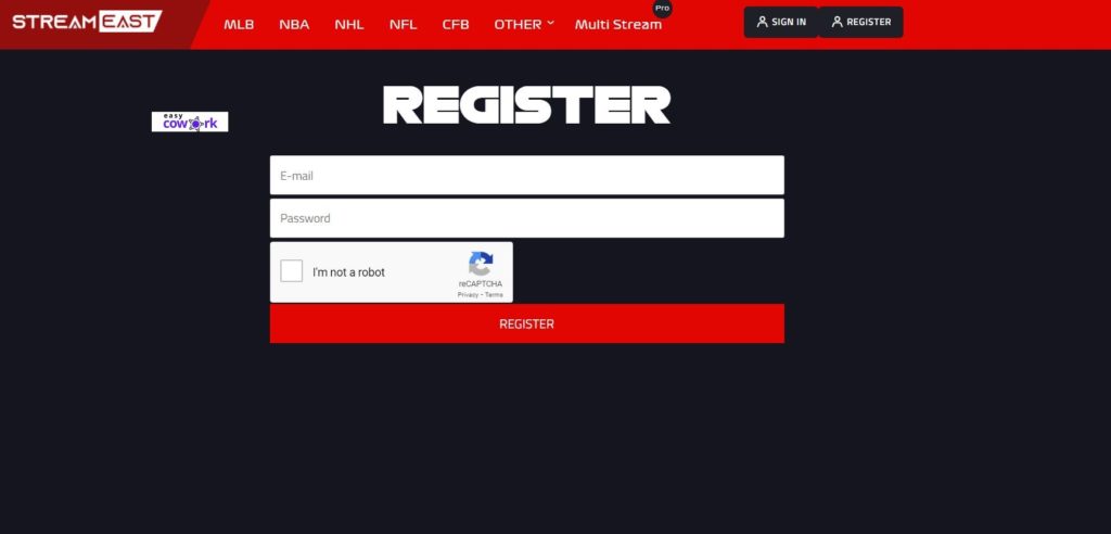Streameast Register