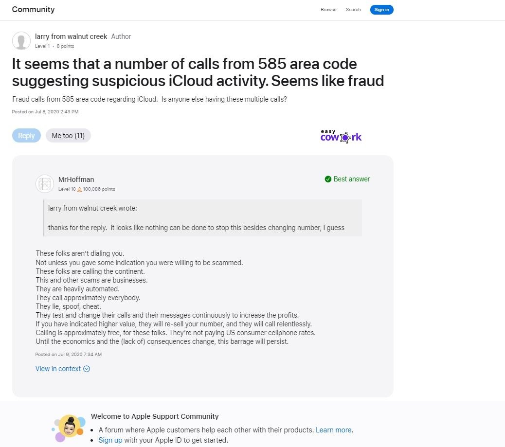 585 Area Code Location, Scams, Time Zone