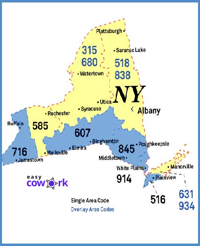 585 Area Code Map